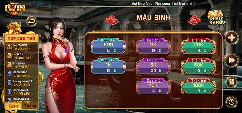 Game bài mậu binh – binh xập xám 13 lá – IWIN