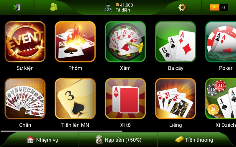 Các loại game bài phổ biến trên mạng